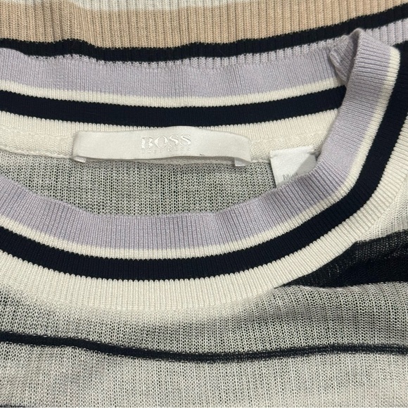 Hugo Boss Y2K Elauren Ribbed Jersey Top Striped Multicolor Women's Size XS - Picture 9 of 13